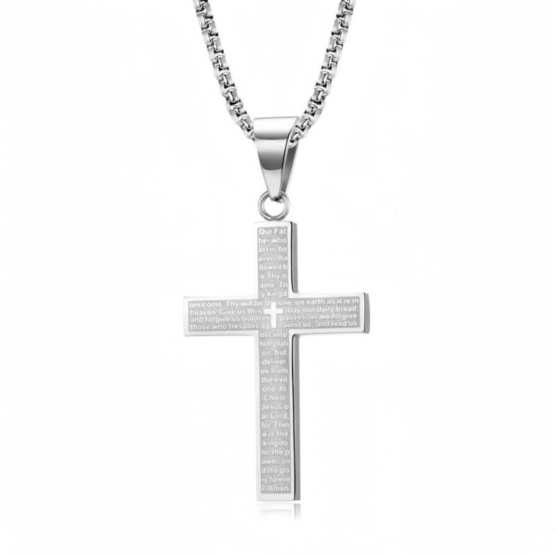 Personality English Cross Titanium Steel Men's Pendant - Image 4